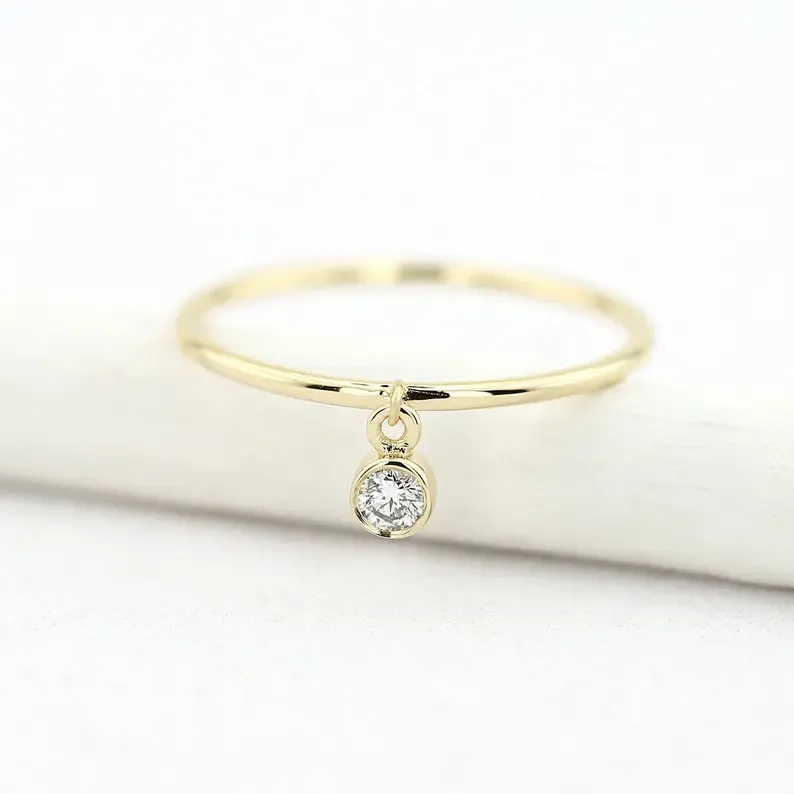 0.05CTW Round White Lab Grown Diamond Thin Wedding Band