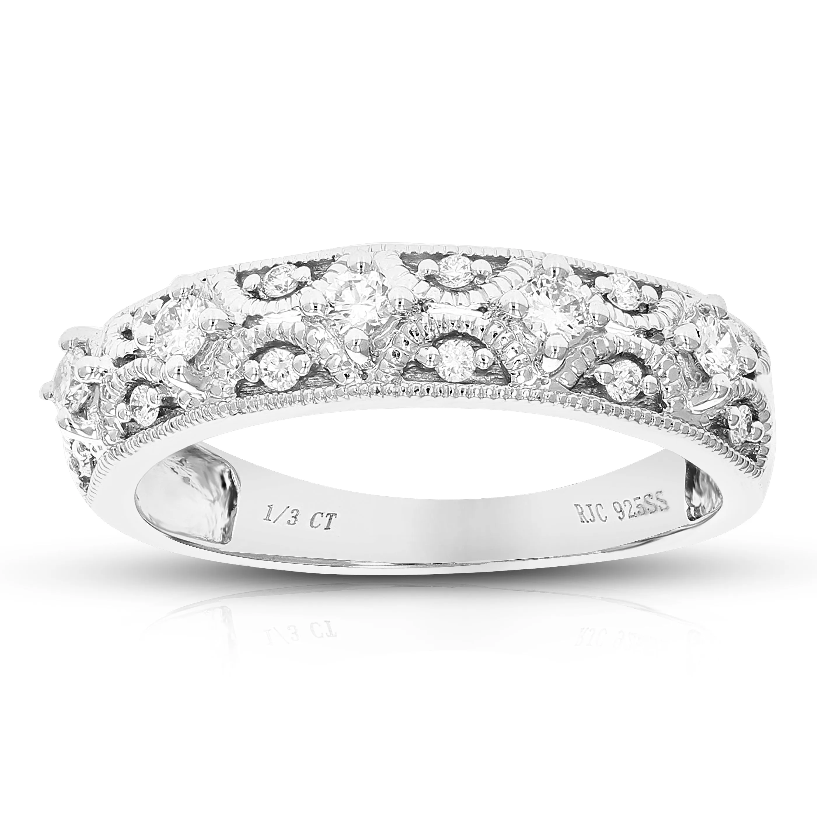 1/3 cttw Lab Grown Diamond Classic Wedding Band in Silver