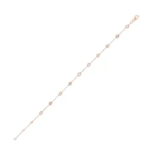 14KT Pink Gold & Diamond Diamonds By The Yard Bracelet & Necklace Bracelet  - 3/4 ctw