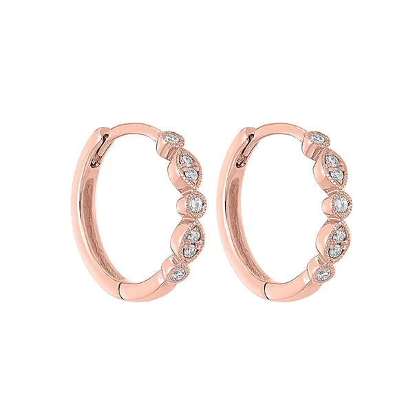 14KT ROSE GOLD DIAMOND (1/6CTW) EARRING