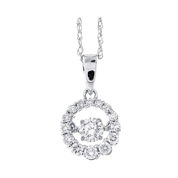 14KT White Gold & Diamond Classic Book New Rhythm Of Love Neckwear Pendant  - 1/3 ctw