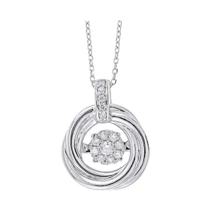 14KT White Gold & Diamond Classic Book New Rhythm Of Love Neckwear Pendant  - 1/6 ctw