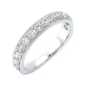 14KT White Gold & Diamond Diamond Overatures Band Ring  - 1 ctw