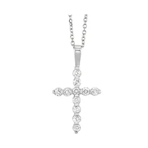 14KT White Gold & Diamond Pendant -  3/4 ctw