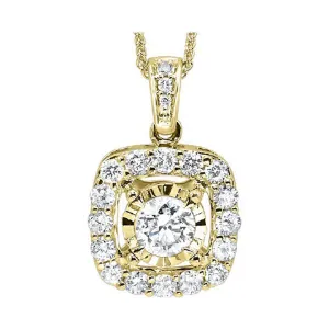 14KT Yellow Gold & Diamond Tru Reflection Neckwear Pendant   - 1/3 ctw