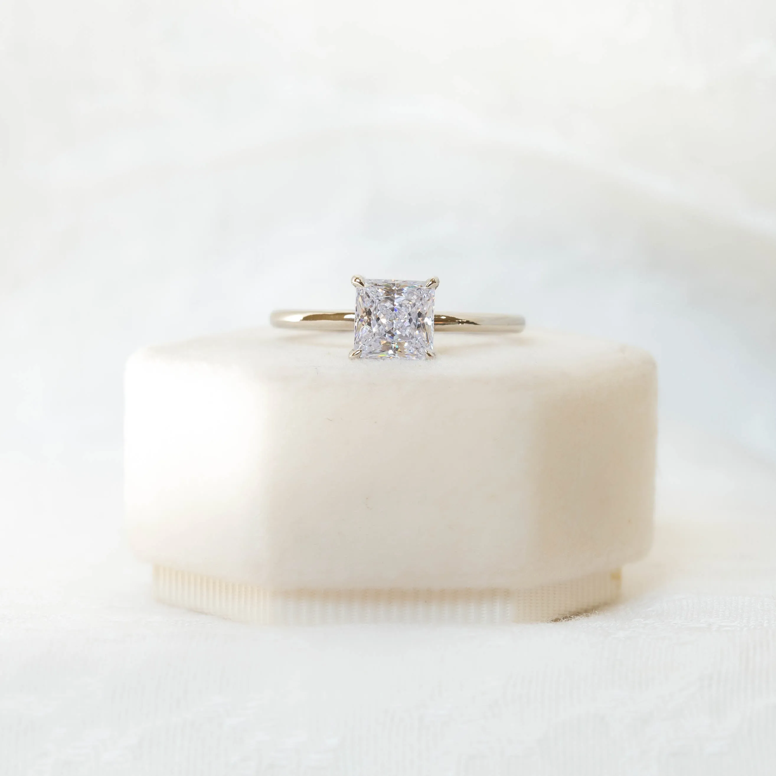 14kw Princess Diamond Solitaire Ring