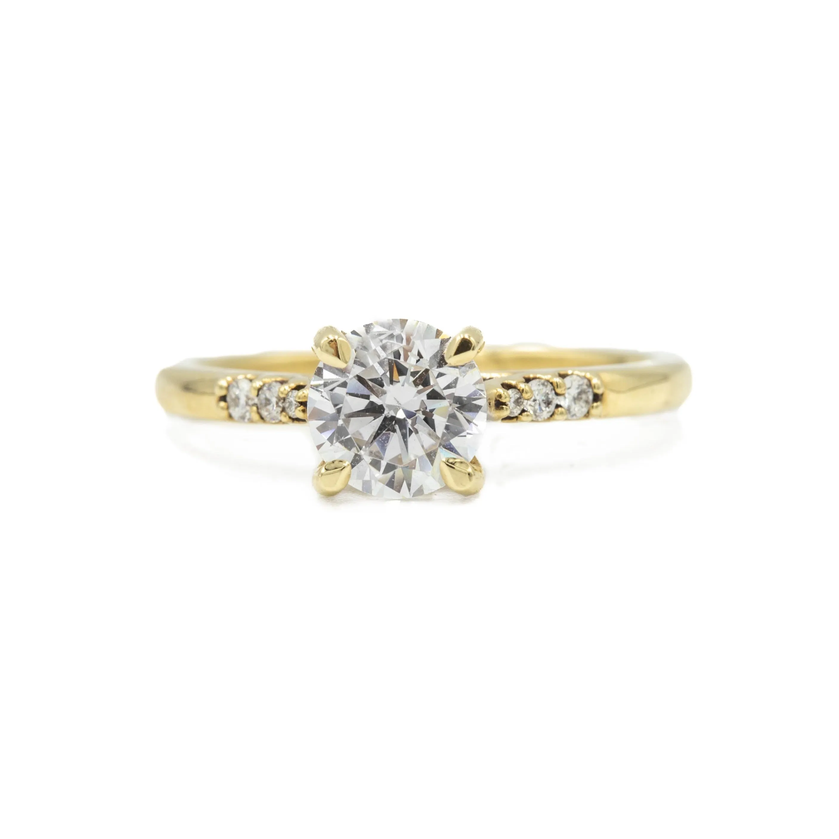 14ky Round Accented Petite Ring