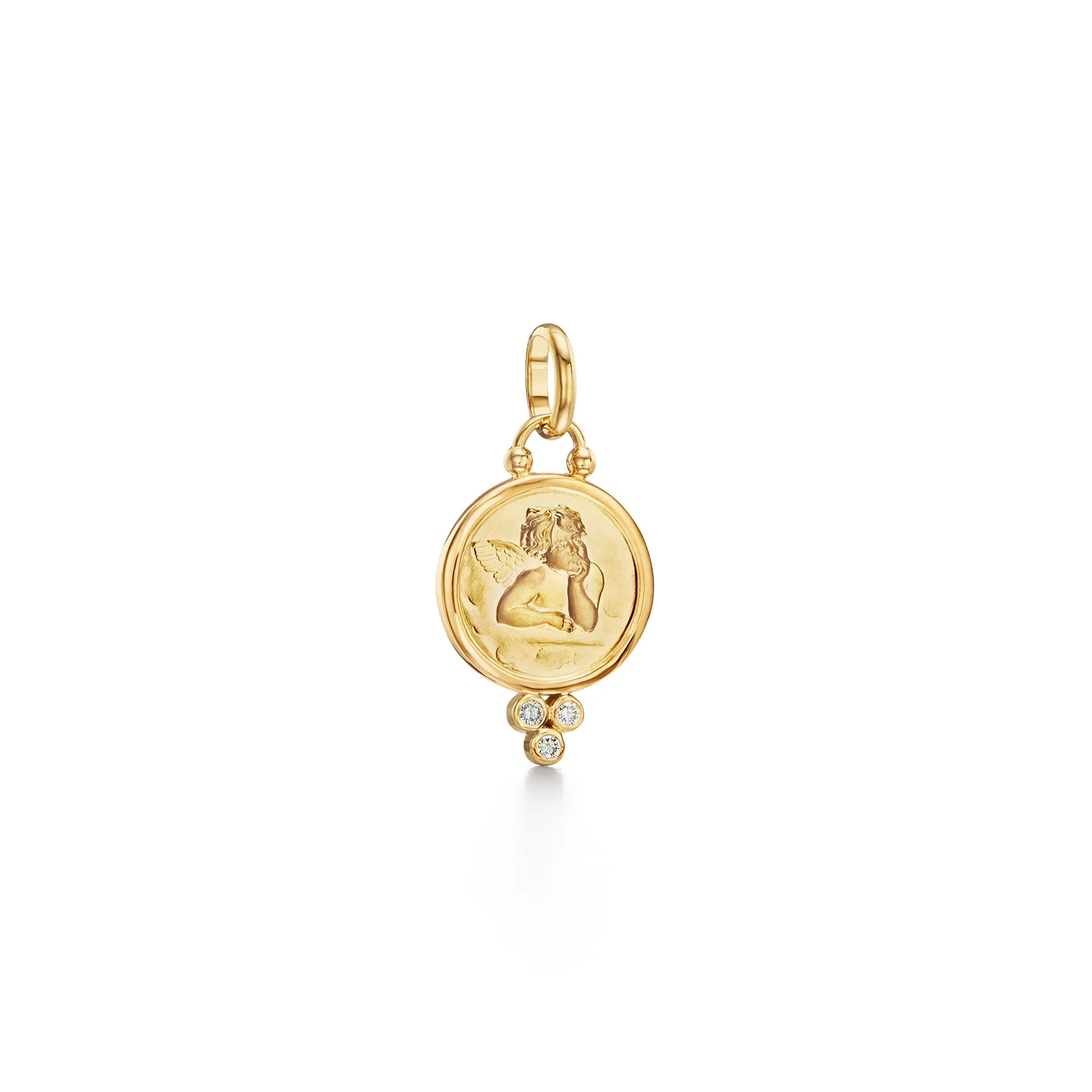 18K Diamond Angel Pendant