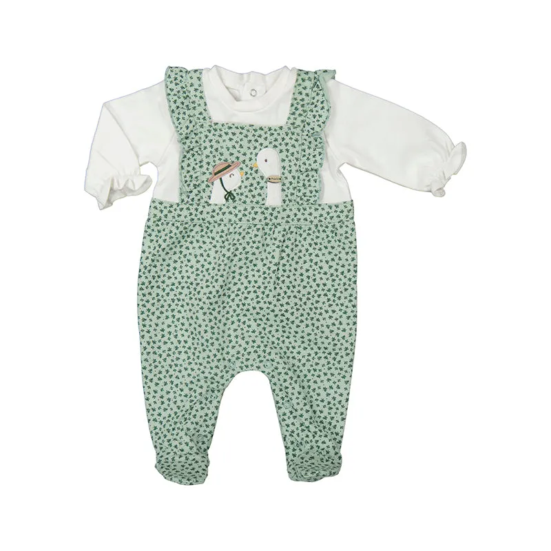 2605 Mayoral Soft Leaf Print Dungaree