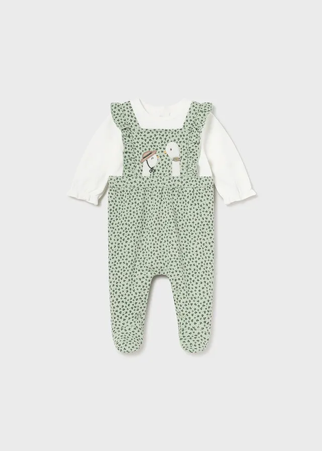 2605 Mayoral Soft Leaf Print Dungaree