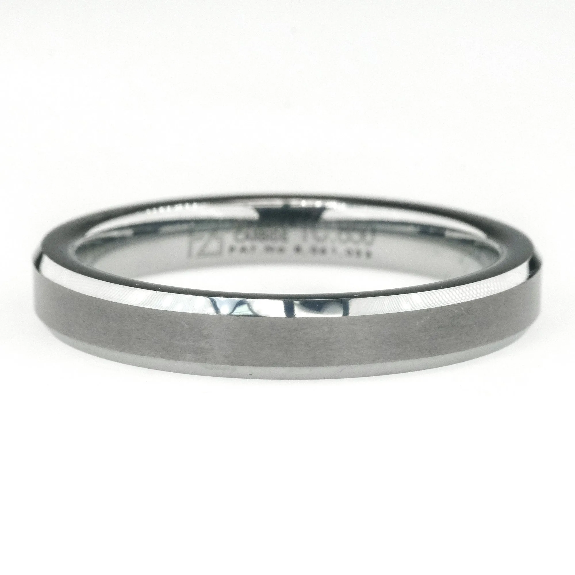 4mm Comfort Fit Gunmetal Grey Men's Wedding Band Ring in Tungsten Carbide