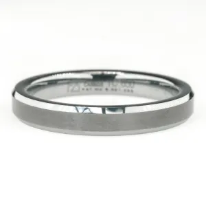 4mm Comfort Fit Gunmetal Grey Men's Wedding Band Ring in Tungsten Carbide