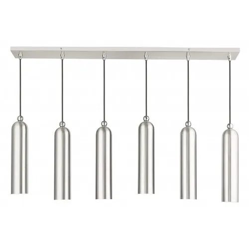 6 Light Brushed Nickel Linear Pendant