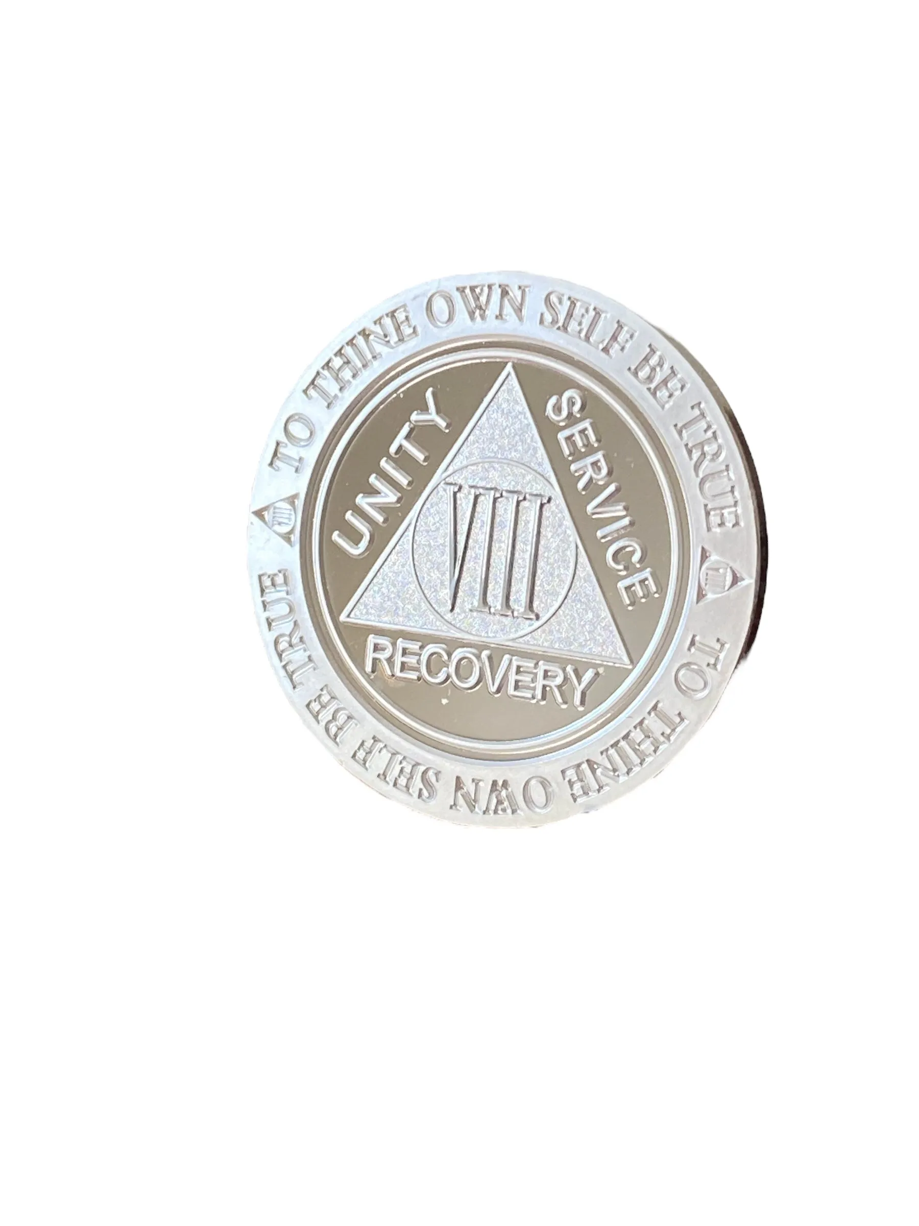 6 Year AA Medallion .999 Fine Silver .5 oz Sobriety Chip Serenity Prayer Back Elegant Design