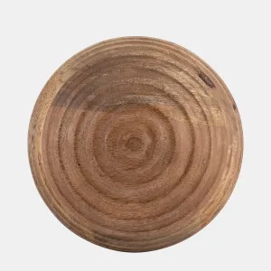 6" Wooden Orb W/ Ridges, Natural