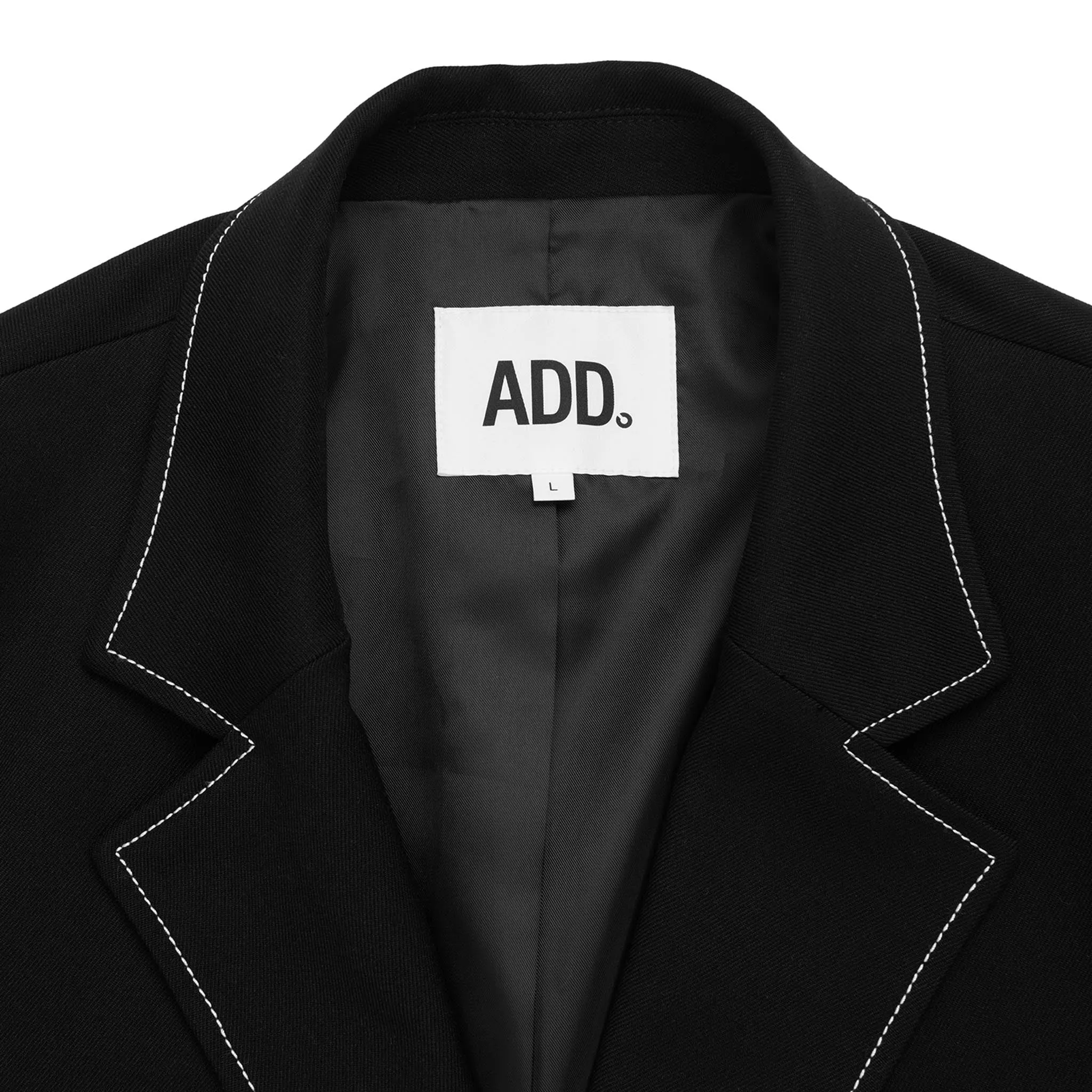 ADD Contrast Stitch Blazer Black