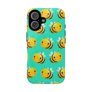 Adorable Bumble Bee and Mint Magnetic Tough Phone Case