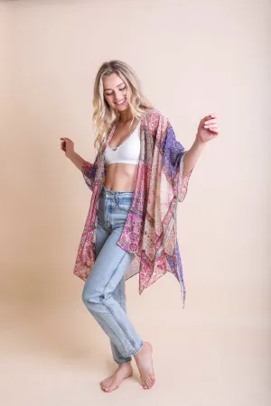 ALLISON PATCHWORK PRINTED KIMONO