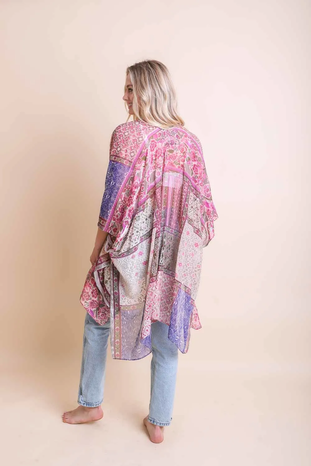 ALLISON PATCHWORK PRINTED KIMONO