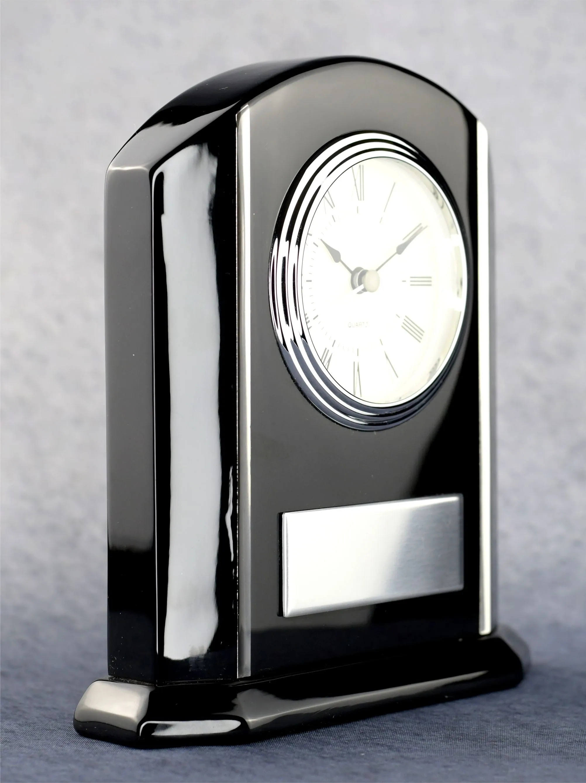 Arched Black Piano Clock