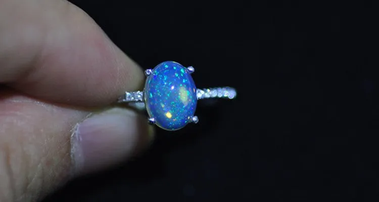 Australian Fire Opal & Silver Ring