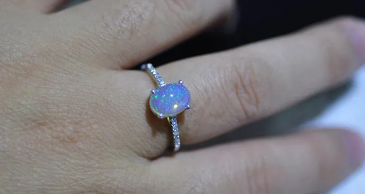 Australian Fire Opal & Silver Ring