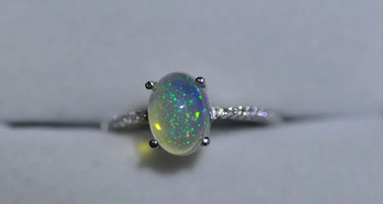 Australian Fire Opal & Silver Ring