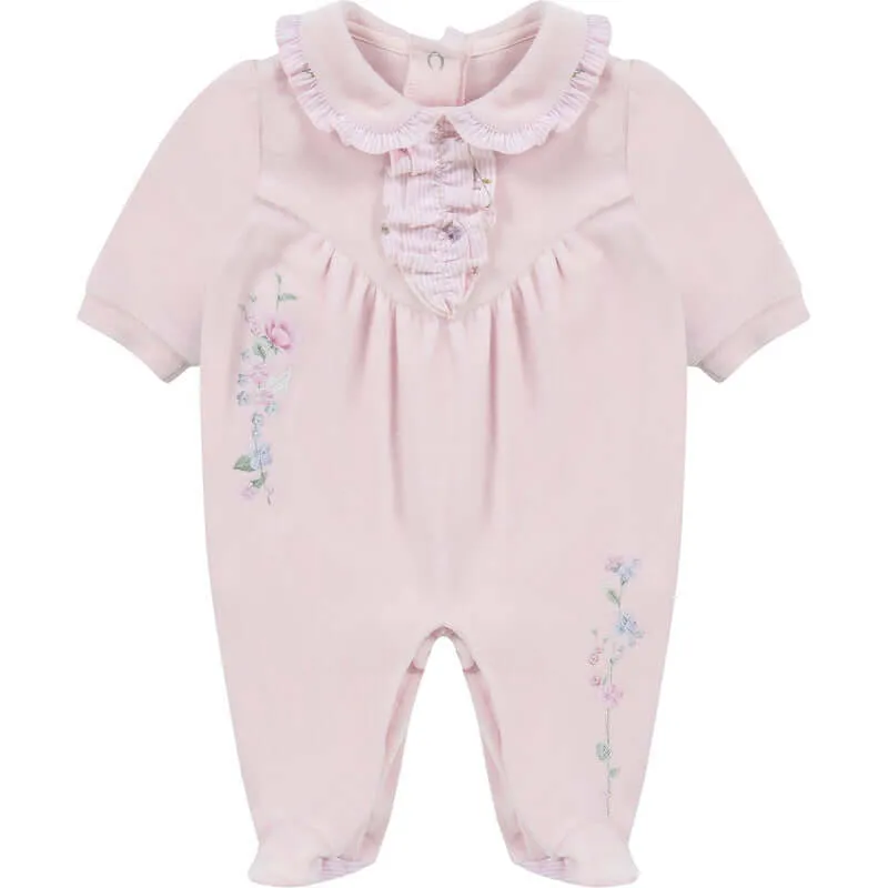 Baby Girls Pink Floral Babygrow