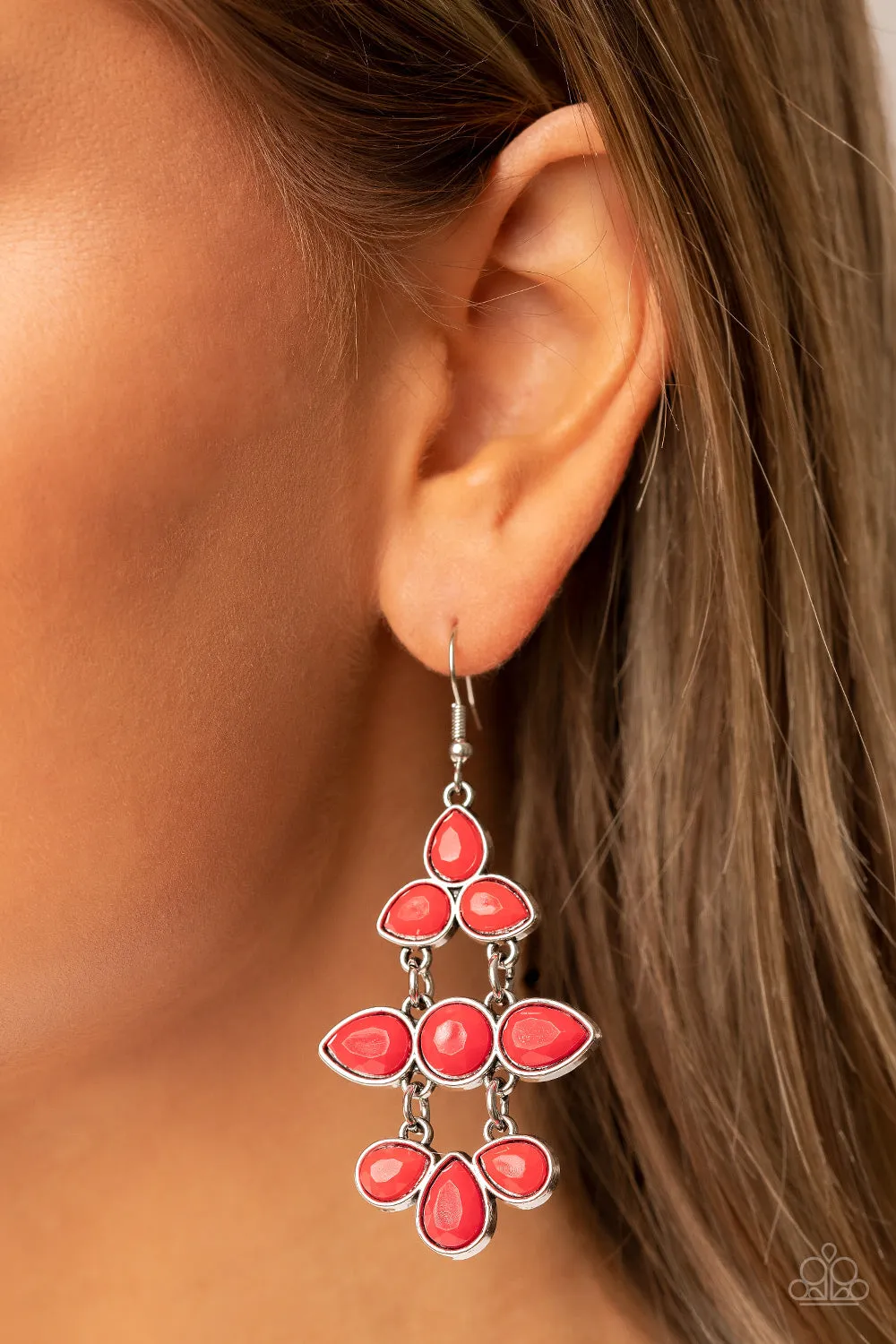 Bay Breezin - Red Paparazzi Earrings