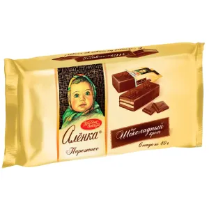 Biscuit Cake Chocolate Cream "Alyonka" 6 pieces of 40 grams, Red October, 240g/ 8.47oz