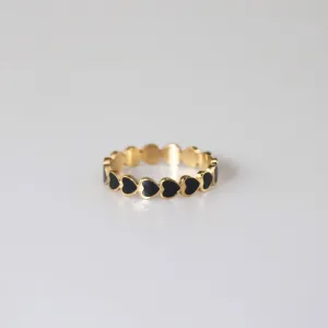 Black Heart Band Ring