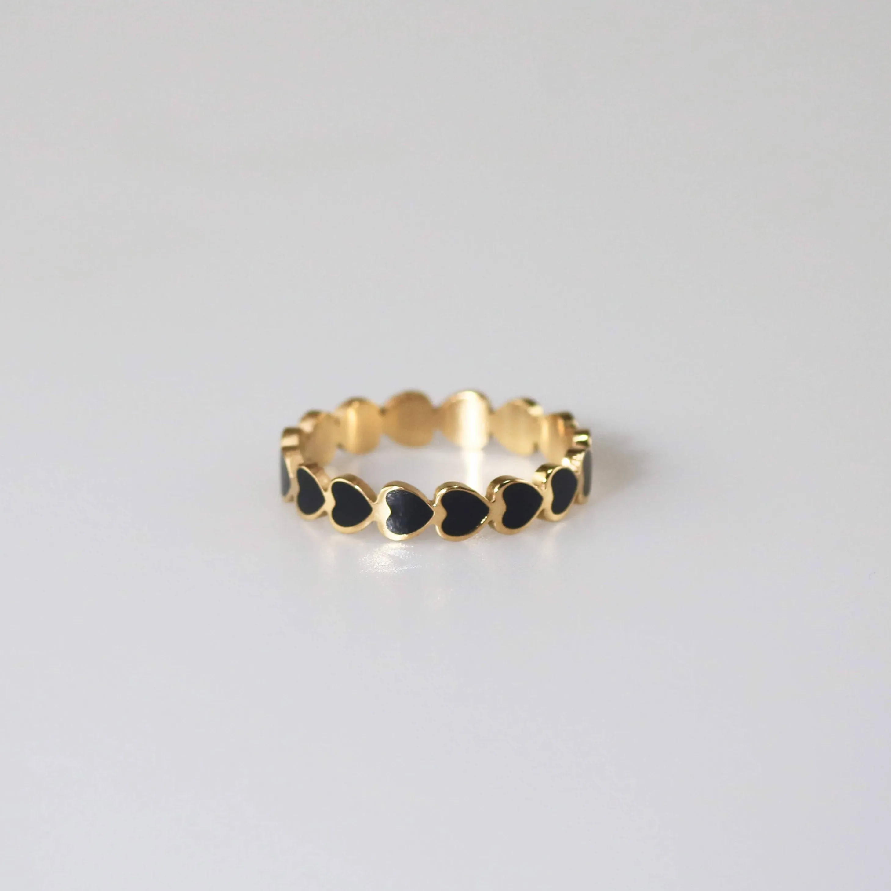 Black Heart Band Ring