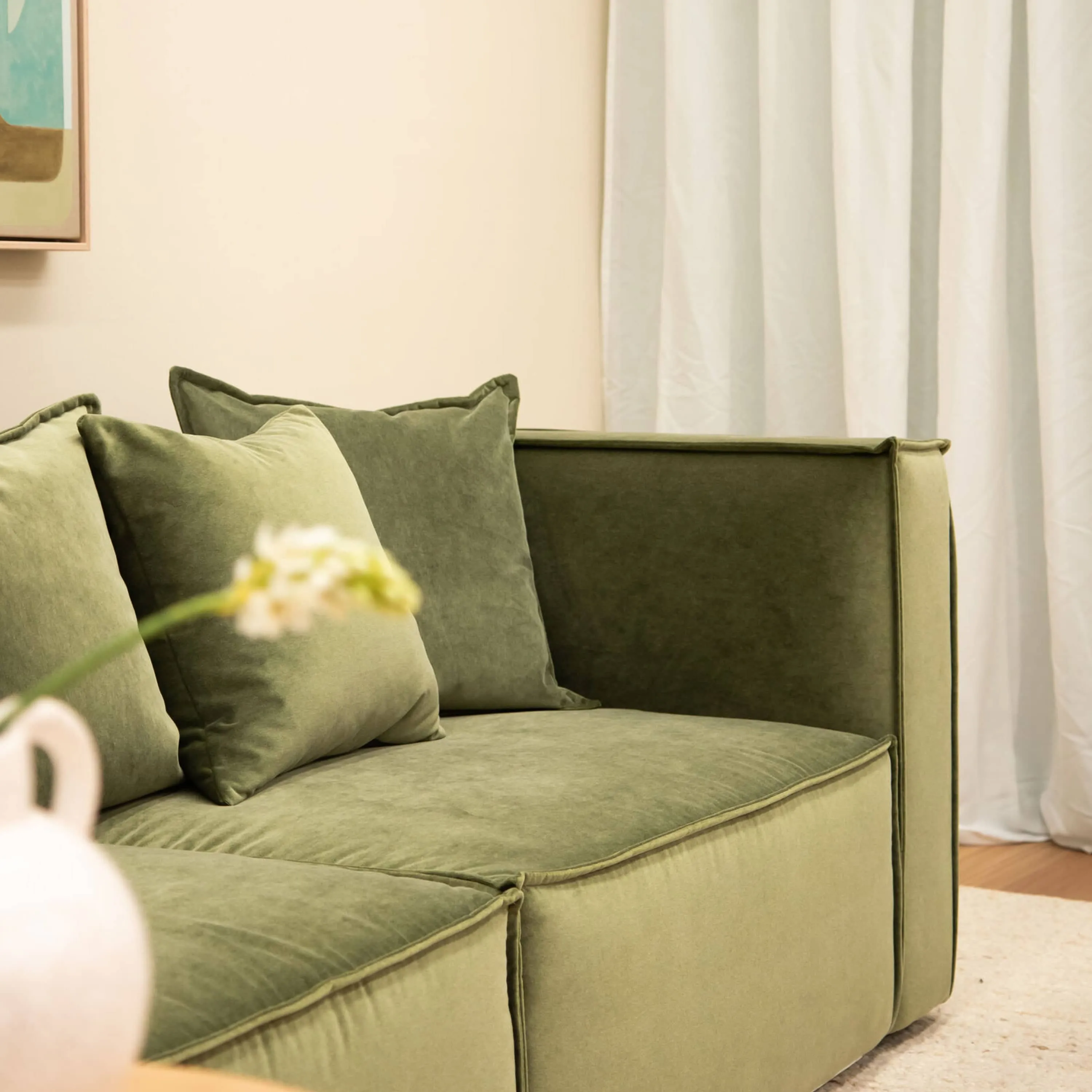 Block 3 Seater Sofa - Opal Forest