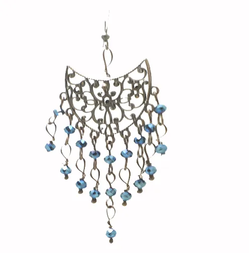 Blue Filigree Chandelier Earrings