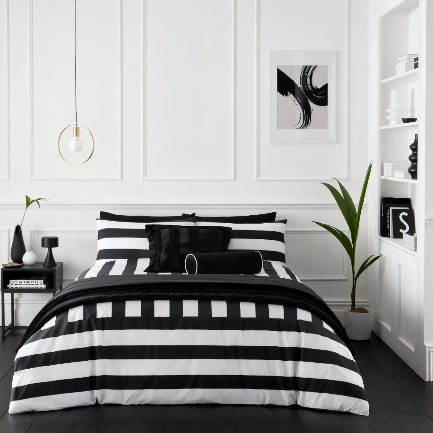 Bold Stripe Black White Duvet Set