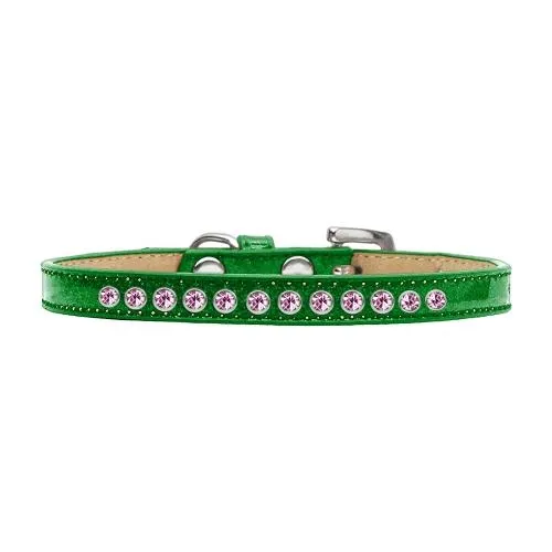 Bright Pink Crystal Size 14 Emerald Green Puppy Ice Cream Collar