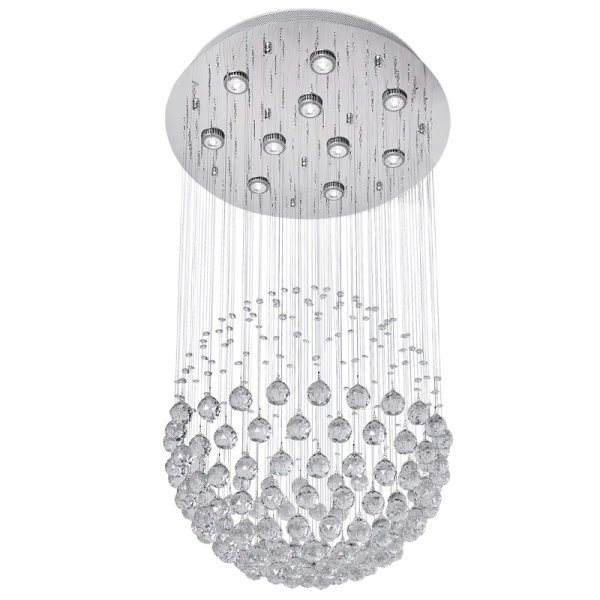 Bright Star Lighting CH235/10 CRYSTAL Stainless Steel Chandelier with Crystals