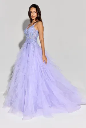 CAMILA Thin Strap Tulle Layered Prom & Formal Dress