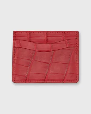 Card Holder in Red Matte Alligator