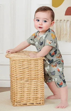 Chicken Print Country Romper