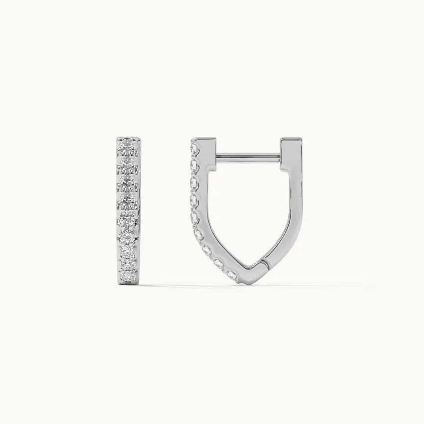 Classic V Two Row Diamond Hoops