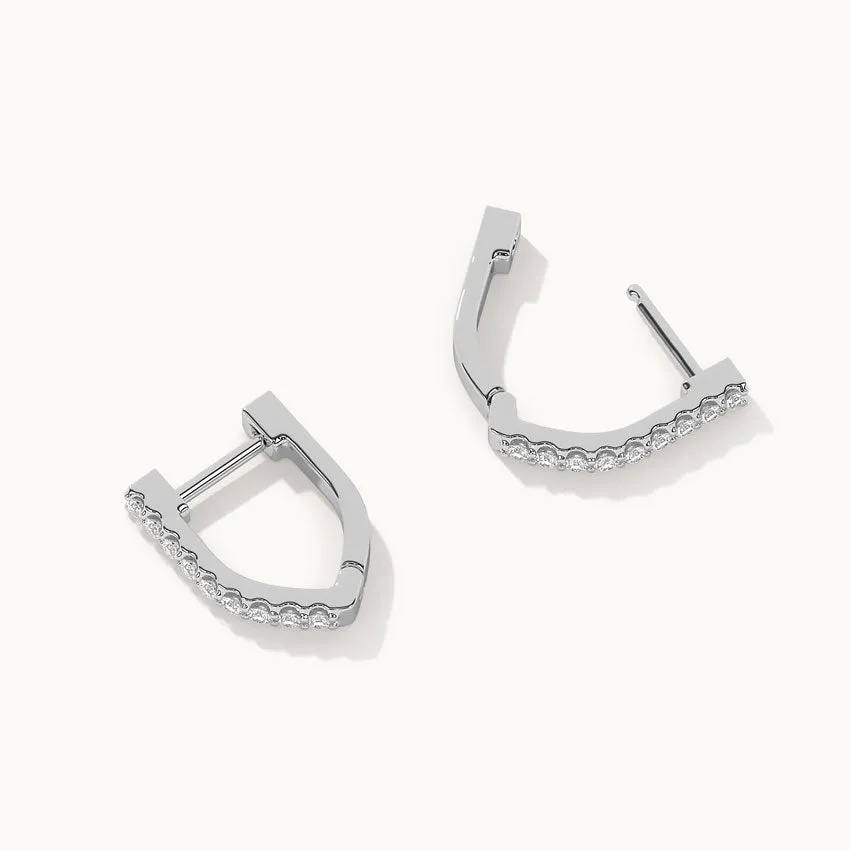 Classic V Two Row Diamond Hoops