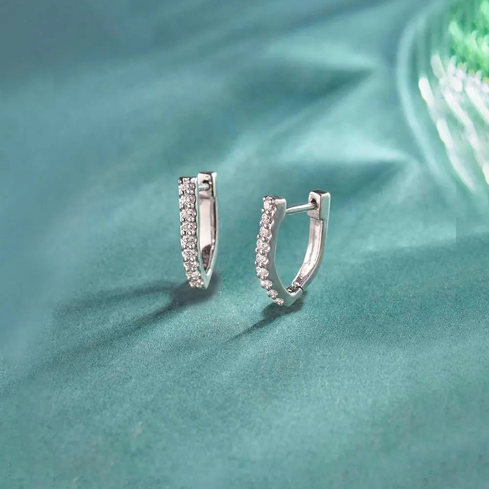 Classic V Two Row Diamond Hoops