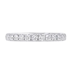 CLASSIC WHITE GOLD WEDDING BAND WITH ROUND DIAMONDS, 1.00 CT TW