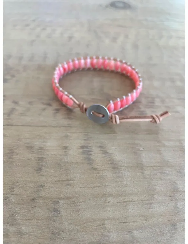 Coral Bee Bracelet