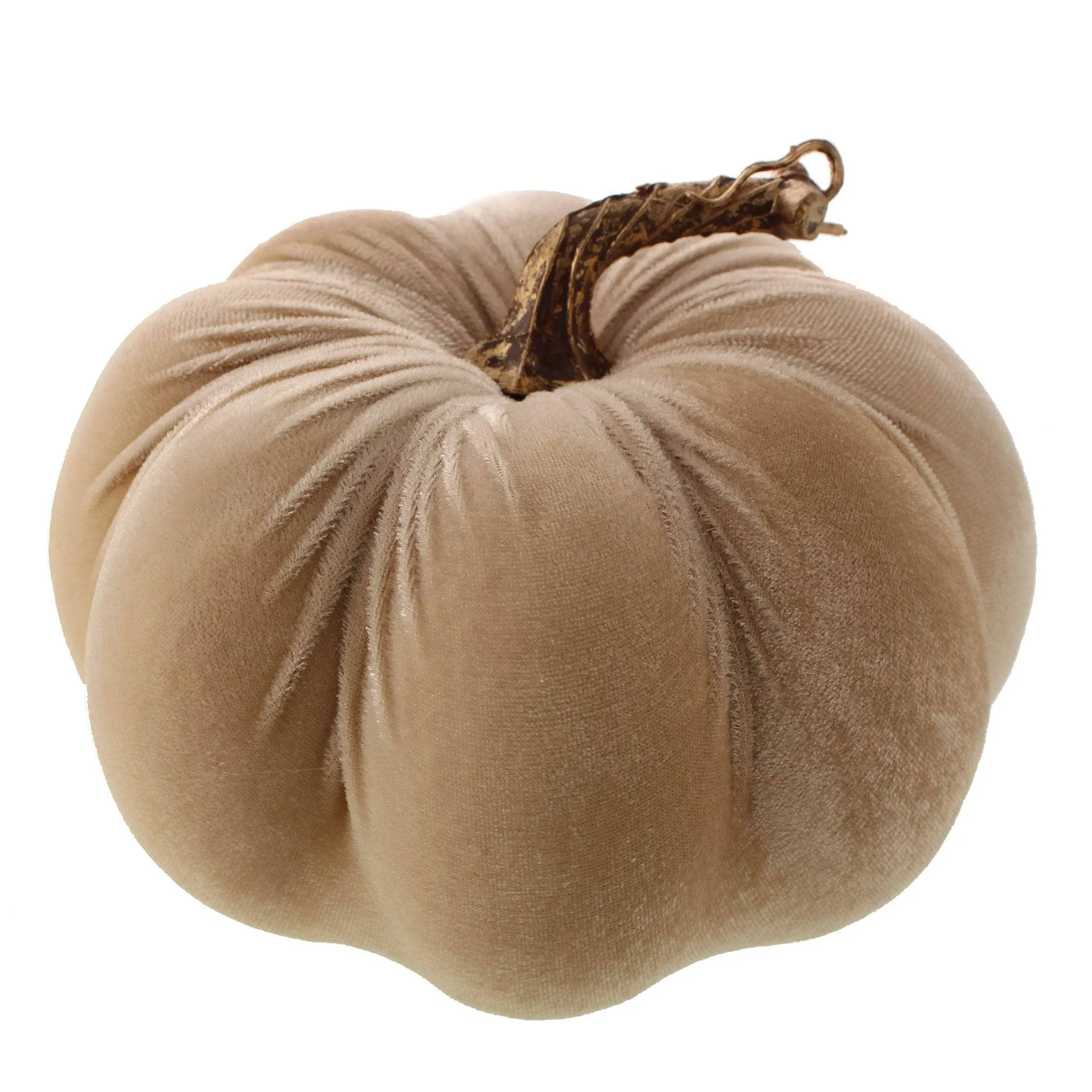 Cream Velvet Pumpkin - 18cm