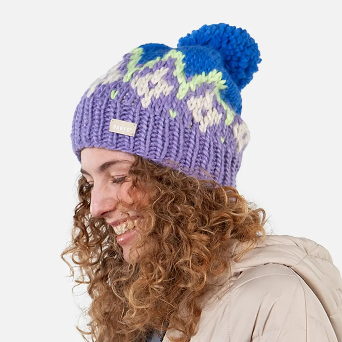 Curley Beanie - Purple