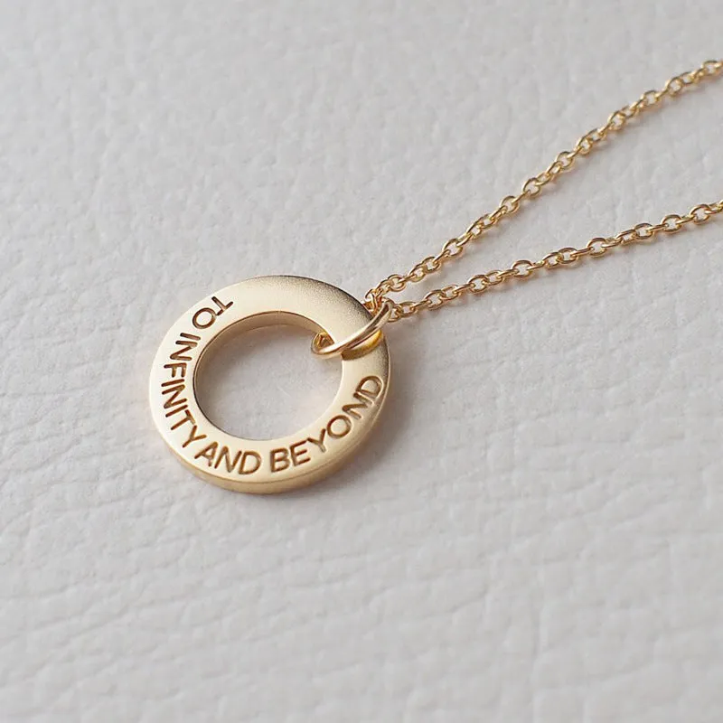 Customizable Name Necklace.  Simple Hollow Ring Design