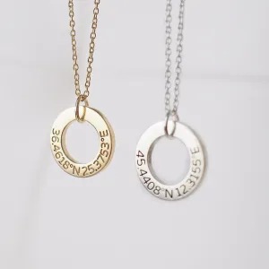 Customizable Name Necklace.  Simple Hollow Ring Design