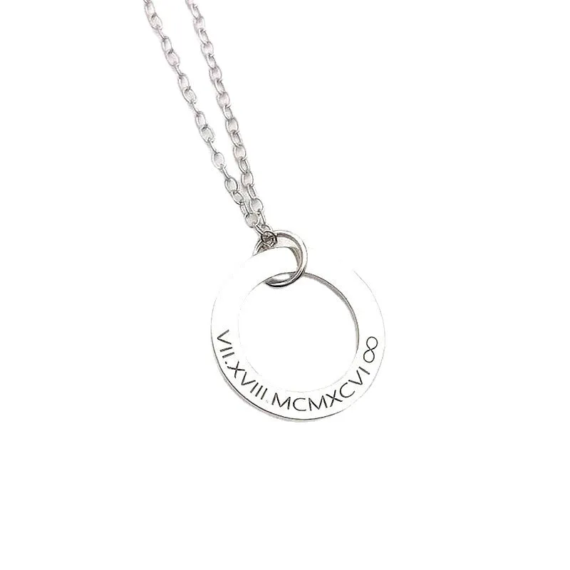 Customizable Name Necklace.  Simple Hollow Ring Design